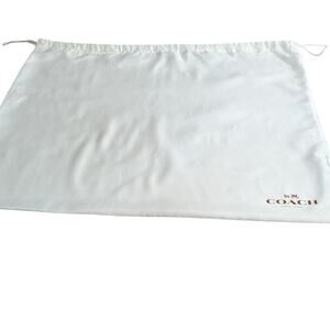 Authentic COACH Large White Satin Drawstring Dust Bag - 23.5" x 18" EUC